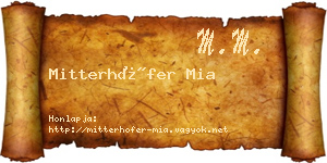 Mitterhöfer Mia névjegykártya